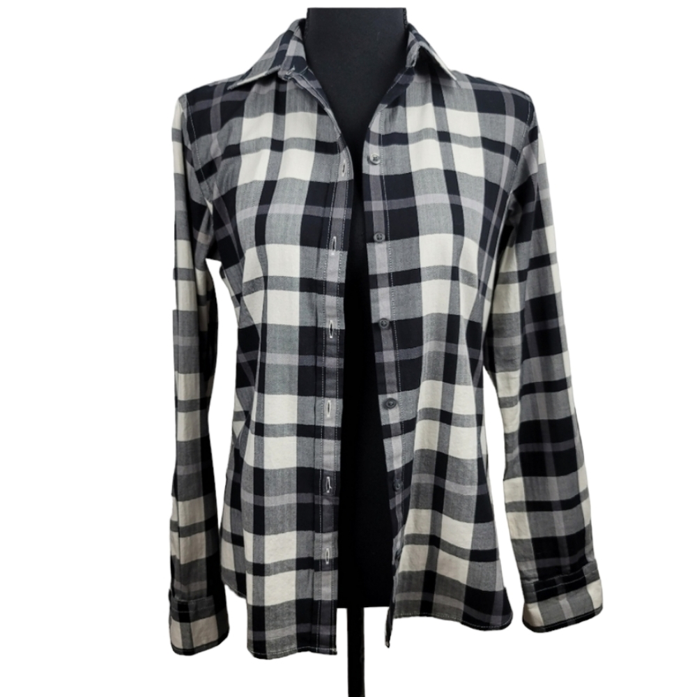 Banana Republic Soft Wash Plaid Button Down Shirt Sz XS